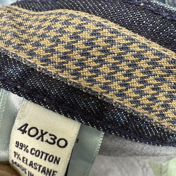 Joseph Abboud Mens Size 40x30 Blue Distressed Straight Fit Jeans - Picture 4 of 9